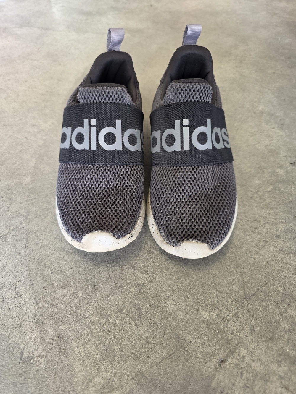 adidas Kids' Slip-On Athletic Shoes - Gray/Black Size 4